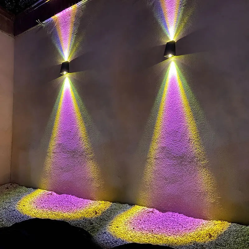 Simple Solar Trapezoid Outdoor Waterproof Up and Down Lights LED Wall Sconce Lamp Cuvalon