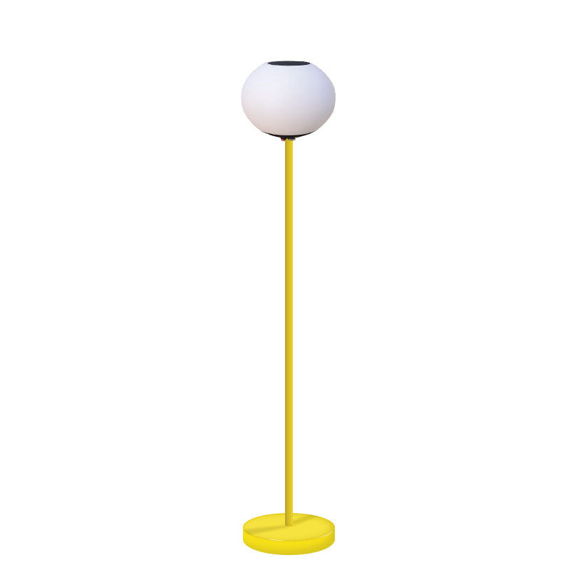 Solar Modern Minimalist Wrought Iron PE Oval LED Outdoor Standing Floor Lamp Cuvalon