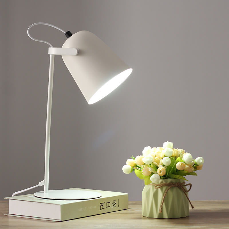 Nordic Macaron Color Creative Iron Bucket Design 1-Light Table Lamp Cuvalon