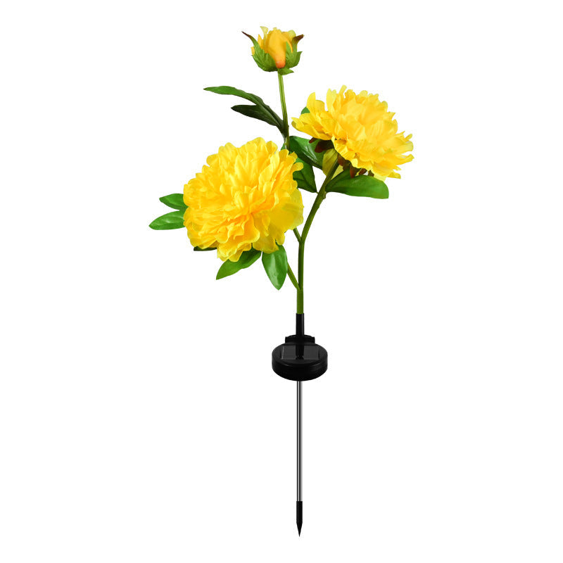 Contemporary Creative Solar Peony Flower LED Waterproof Lawn Landscape Insert Light For Outdoor Patio Cuvalon