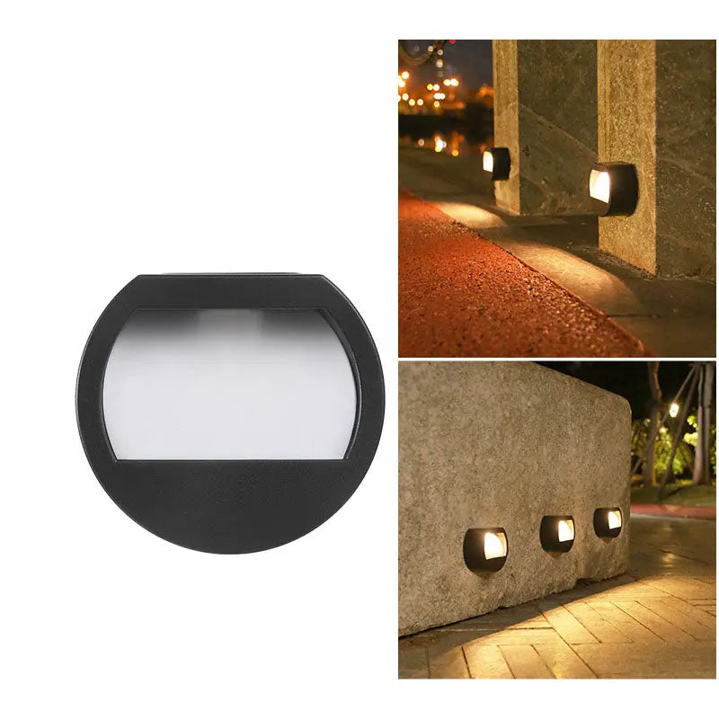 Outdoor Solar Round Square LED Waterproof Patio Step Light Cuvalon