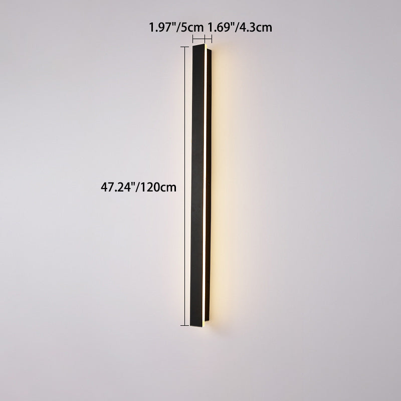 Modern Minimalist Long Rectangular Aluminum Acrylic LED Wall Sconce Lamp For Garden Cuvalon