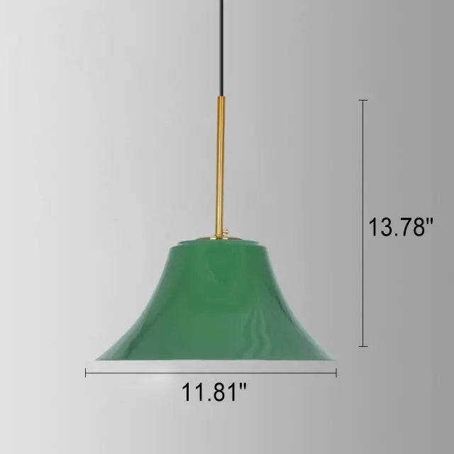 Industrial Vintage Green Iron Dome Cone 1-Light Pendant Light Cuvalon