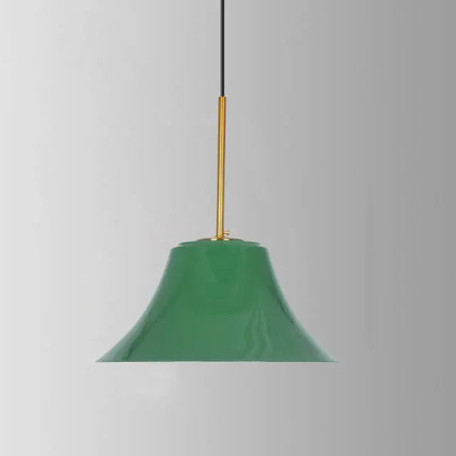 Industrial Vintage Green Iron Dome Cone 1-Light Pendant Light Cuvalon