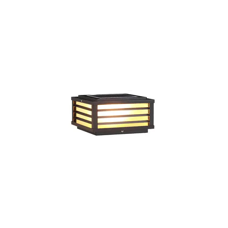 Modern Minimalist Waterproof Solar Square Aluminum PC LED Post Landscape Lighting for Garden Cuvalon