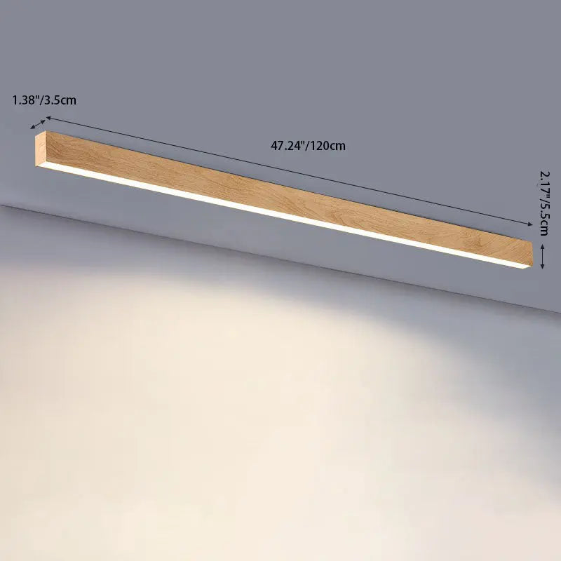 Modern Minimalist Wood Grain Aluminum Strips LED Flush Mount Ceiling Light Cuvalon
