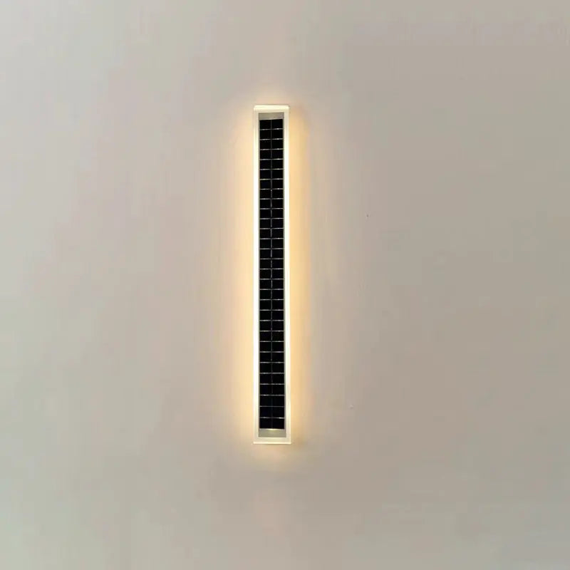 Minimalist Outdoor Solar Rectangular Strip Waterproof Patio LED Wall Sconce Lamp Cuvalon