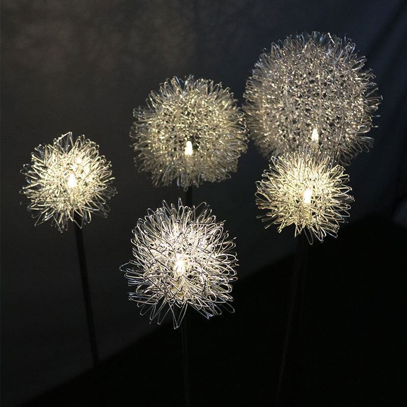 Solar Dandelion Aluminum Wire Globe Light LED Outdoor Waterproof Luminous Garden Insert Ground Landscape Light Cuvalon