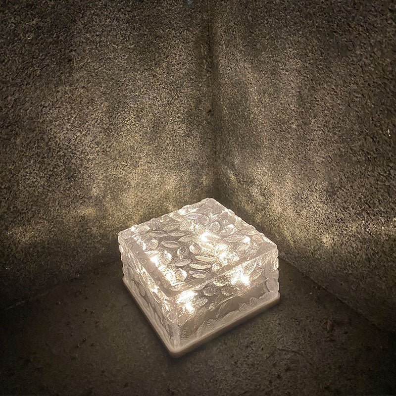 Modern Simplicity Solar ABS Plastic Ice Brick LED Outdoor Landscape Light For Outdoor Patio Cuvalon