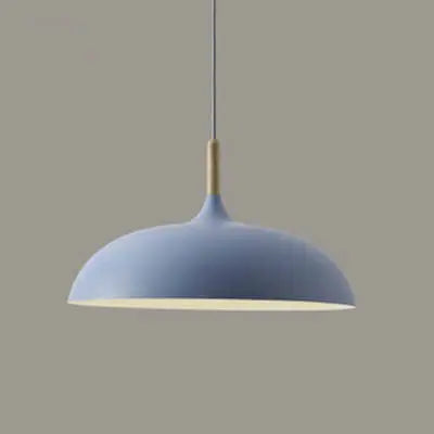 Modern Metal Wooden Top 1-Light Dome Pendant Light Cuvalon