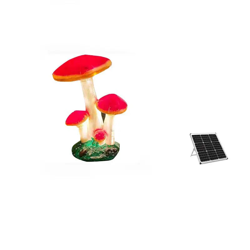 Modern Art Deco Solar Waterproof Mushroom Resin Glass Fibre LED Landscape Lighting Outdoor Light For Garden Cuvalon