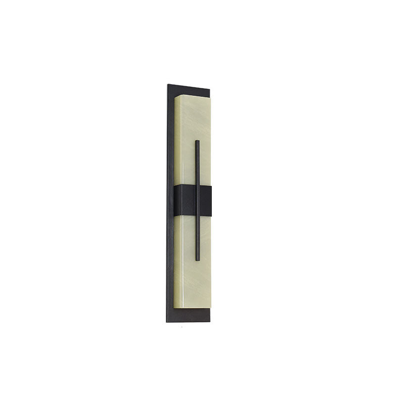 Outdoor Minimalist Rectangular Stainless Steel Acrylic LED Waterproof Wall Sconce Lamp Cuvalon