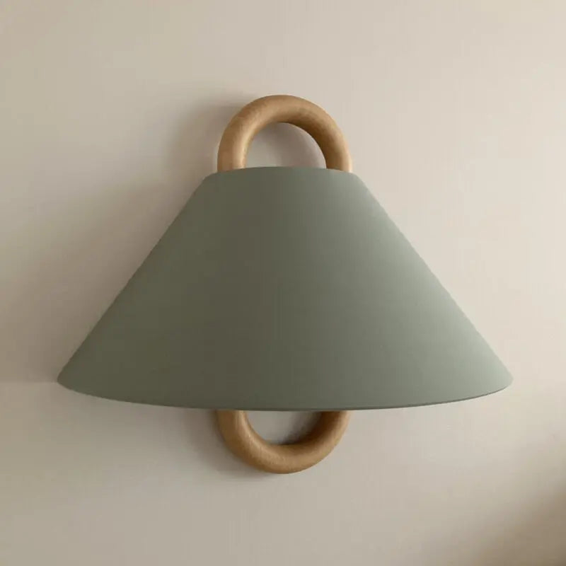Modern Original Solid Wood Pleated Semi-Circle 1-Light Wall Sconce Lamp Cuvalon