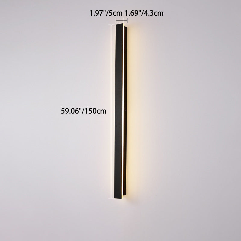 Modern Minimalist Long Rectangular Aluminum Acrylic LED Wall Sconce Lamp For Garden Cuvalon