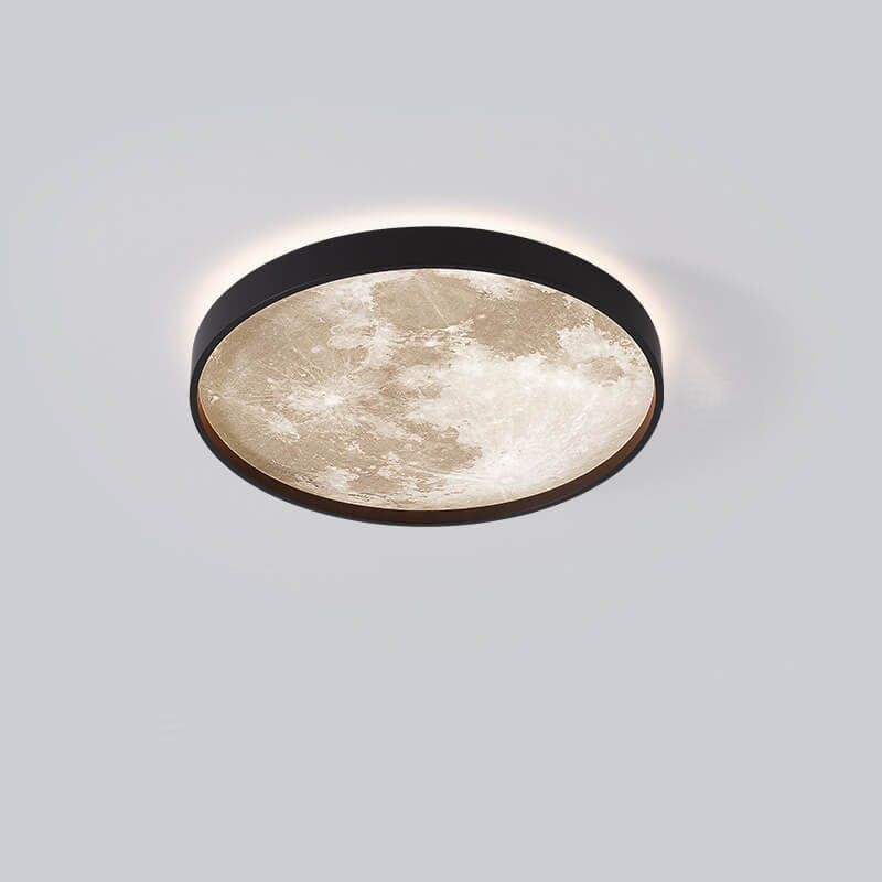 Nordic Creative Moon Round LED Flush Mount Ceiling Light Cuvalon