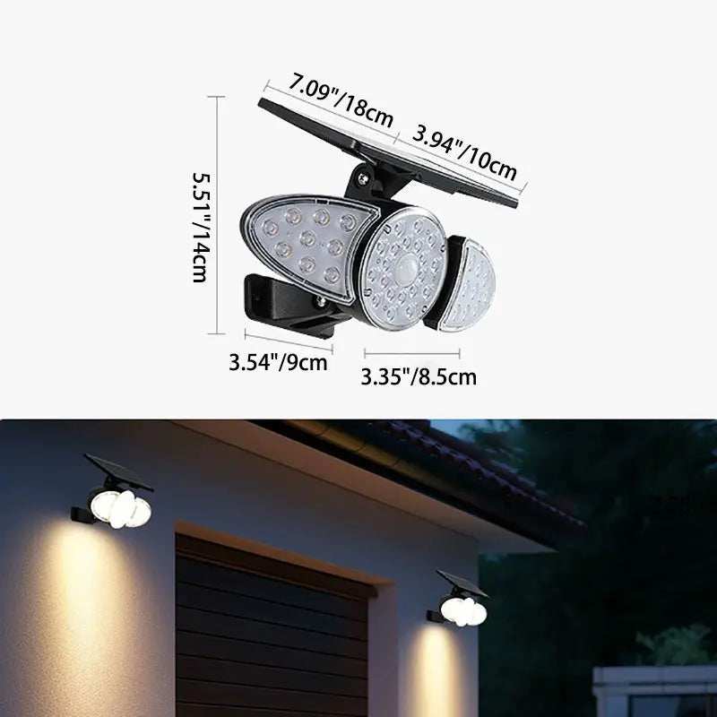 Modern Minimalist Solar Rectangular Trapezoidal ABS PC LED Wall Sconce Lamp For Garden Cuvalon