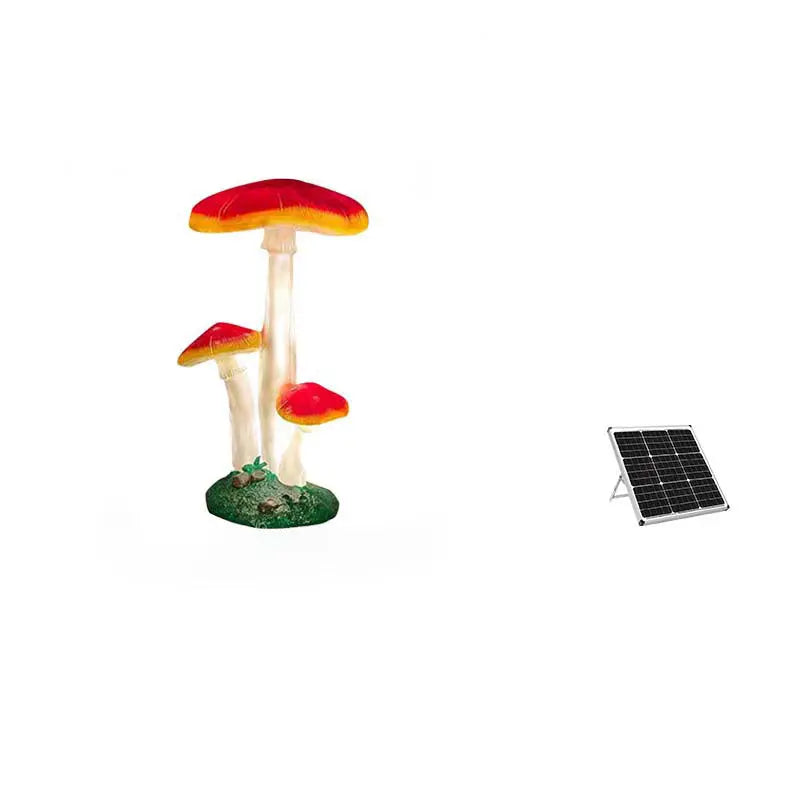 Modern Art Deco Solar Waterproof Mushroom Resin Glass Fibre LED Landscape Lighting Outdoor Light For Garden Cuvalon