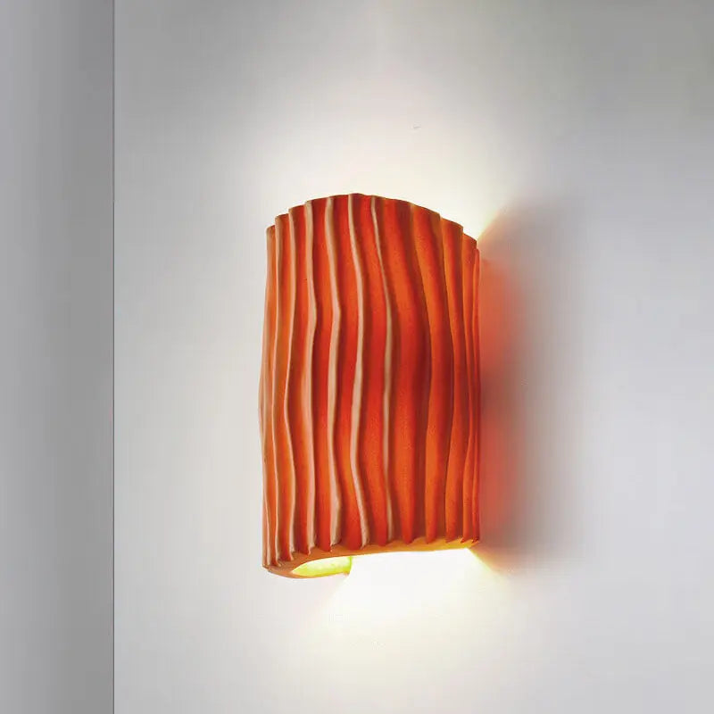 Nordic Creative Resin Striped Half Cylinder 2-Light Wall Sconce Lamp Cuvalon