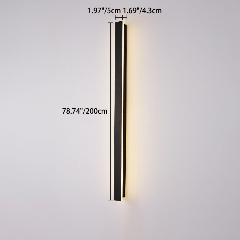 Modern Minimalist Long Rectangular Aluminum Acrylic LED Wall Sconce Lamp For Garden Cuvalon