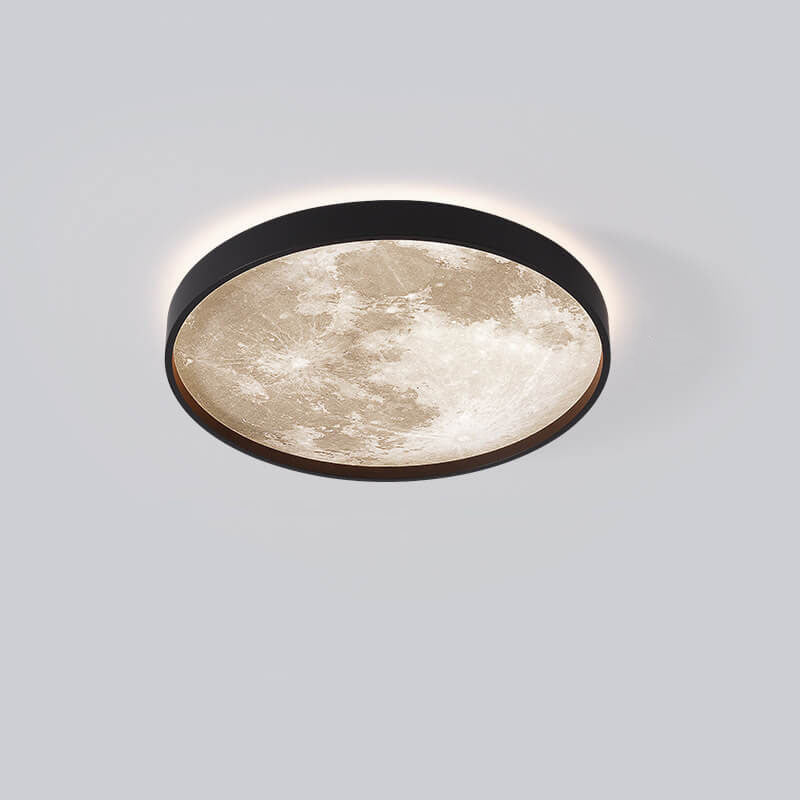 Nordic Creative Moon Round LED Flush Mount Ceiling Light Cuvalon