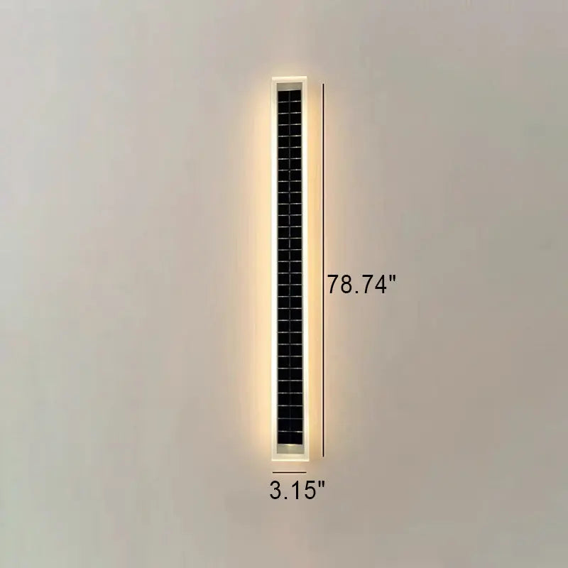 Minimalist Outdoor Solar Rectangular Strip Waterproof Patio LED Wall Sconce Lamp Cuvalon