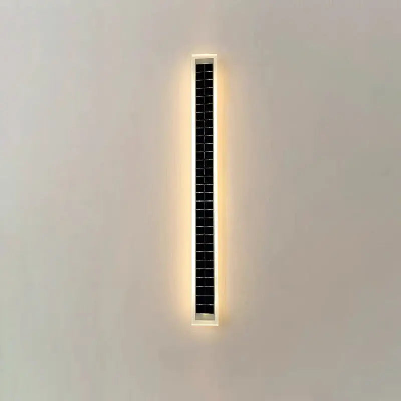 Minimalist Outdoor Solar Rectangular Strip Waterproof Patio LED Wall Sconce Lamp Cuvalon