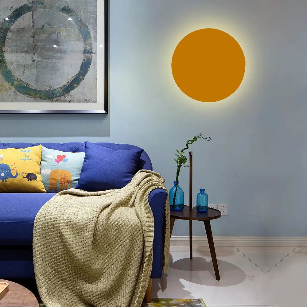 Modern Minimalist Colorful Round Iron LED Wall Sconce Lamp Cuvalon