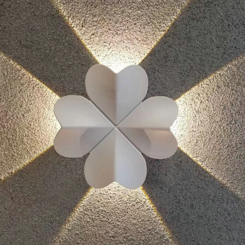 Contemporary Nordic Waterproof Aluminum Multishape Four-Leaf Clover Elliptical LED Wall Sconce Lamp For Outdoor Patio Cuvalon