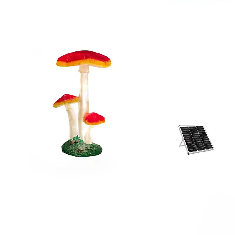 Modern Art Deco Solar Waterproof Mushroom Resin Glass Fibre LED Landscape Lighting Outdoor Light For Garden Cuvalon