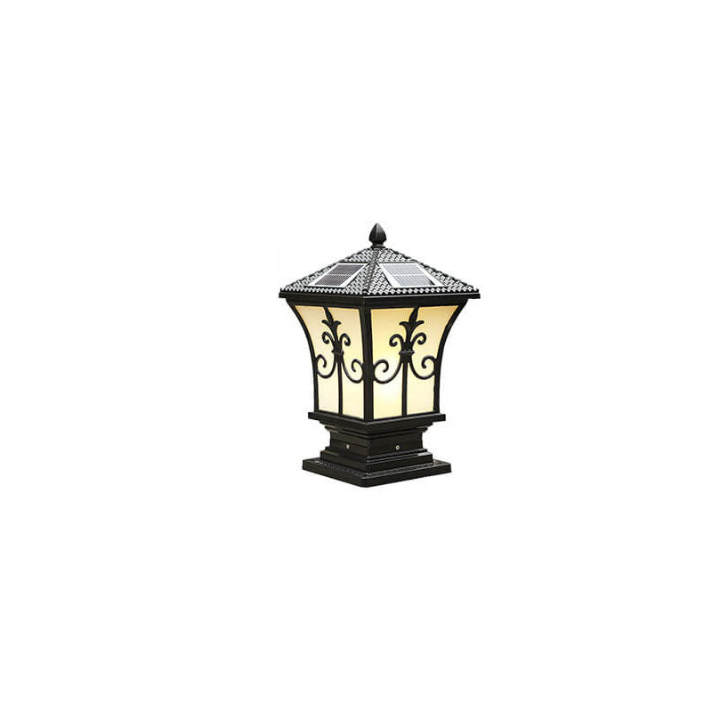 Modern Vintage Waterproof Patio Solar Outdoor Column Head Light Cuvalon