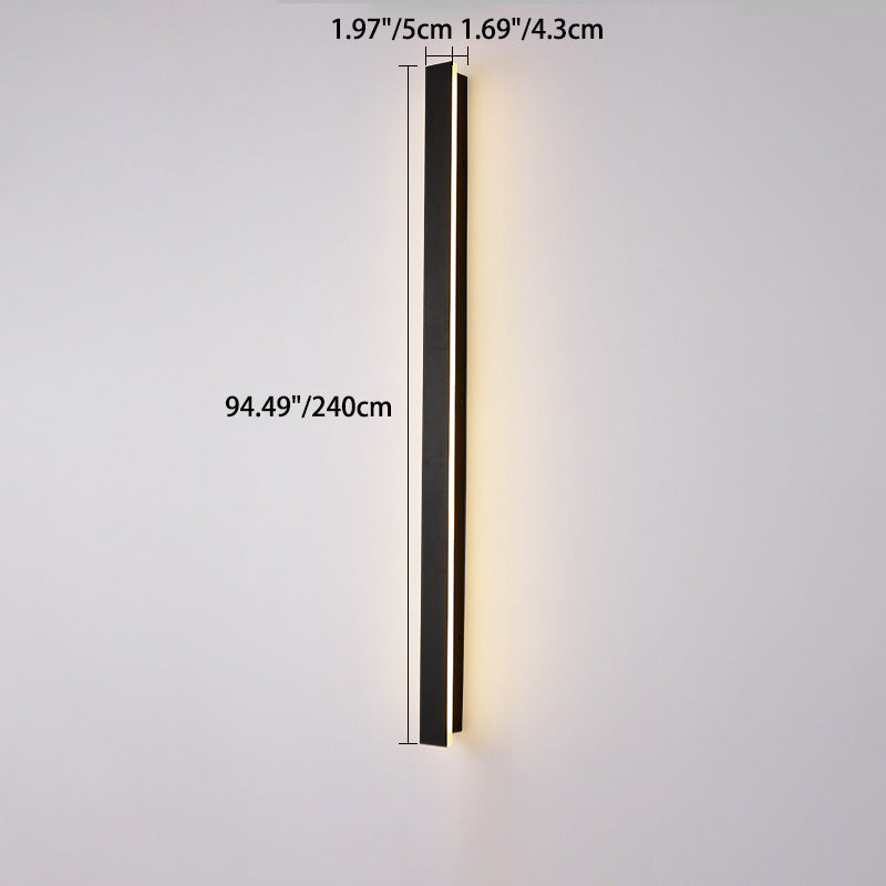 Modern Minimalist Long Rectangular Aluminum Acrylic LED Wall Sconce Lamp For Garden Cuvalon
