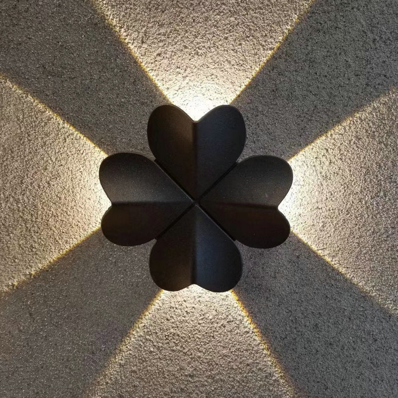 Contemporary Nordic Waterproof Aluminum Multishape Four-Leaf Clover Elliptical LED Wall Sconce Lamp For Outdoor Patio Cuvalon