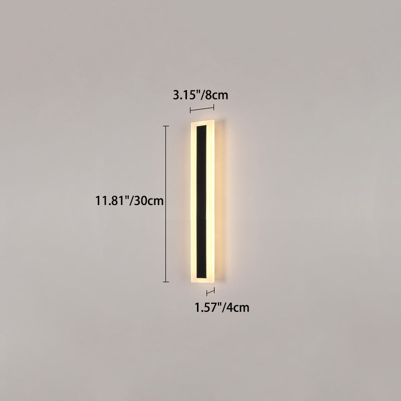 Modern Minimalist Long Rectangular Aluminum Acrylic LED Wall Sconce Lamp For Garden Cuvalon