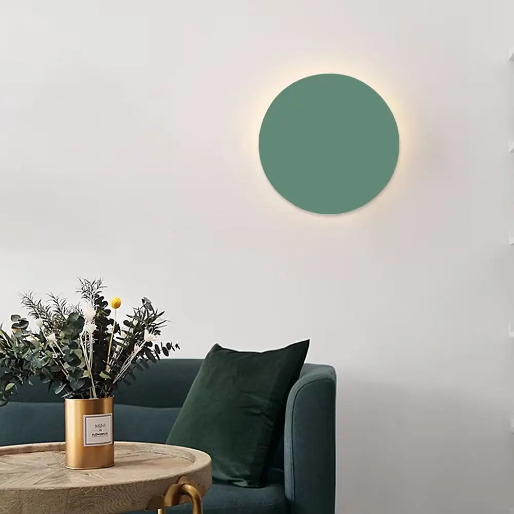 Modern Minimalist Colorful Round Iron LED Wall Sconce Lamp Cuvalon