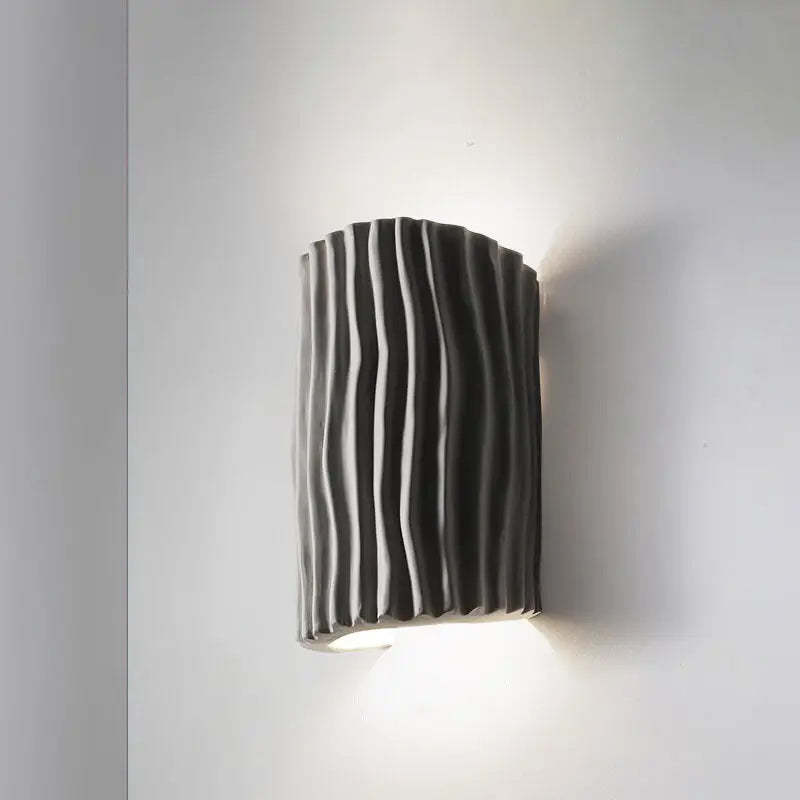 Nordic Creative Resin Striped Half Cylinder 2-Light Wall Sconce Lamp Cuvalon