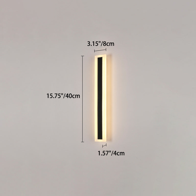 Modern Minimalist Long Rectangular Aluminum Acrylic LED Wall Sconce Lamp For Garden Cuvalon