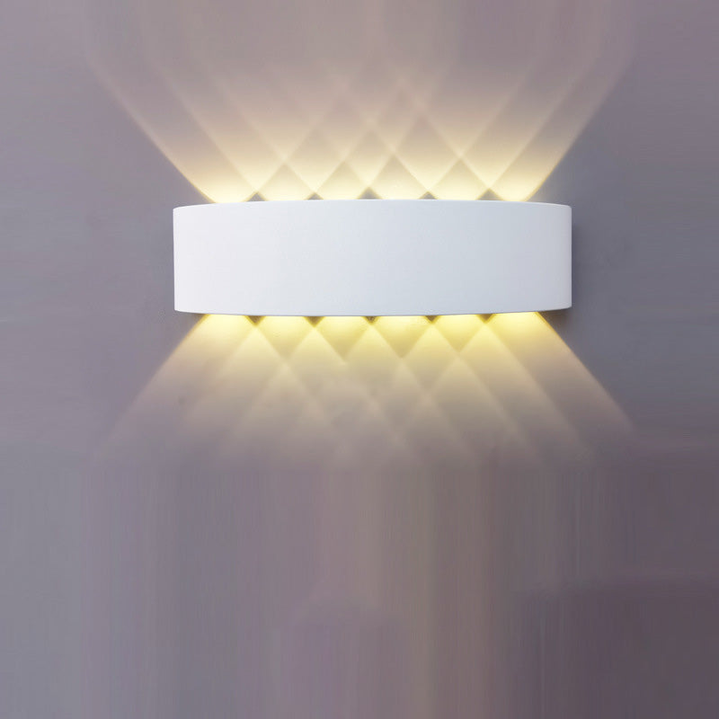 Modern Minimalist Waterproof Cylinder Rectangular Aluminium Iron Acrylic LED Wall Sconce Lamp For Outdoor Patio Cuvalon