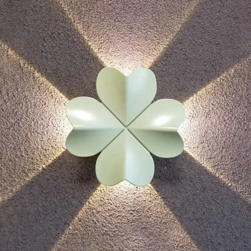 Contemporary Nordic Waterproof Aluminum Multishape Four-Leaf Clover Elliptical LED Wall Sconce Lamp For Outdoor Patio Cuvalon