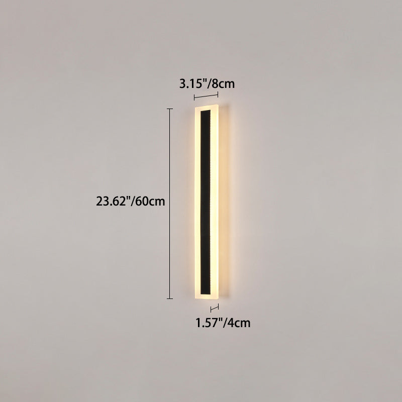 Modern Minimalist Long Rectangular Aluminum Acrylic LED Wall Sconce Lamp For Garden Cuvalon