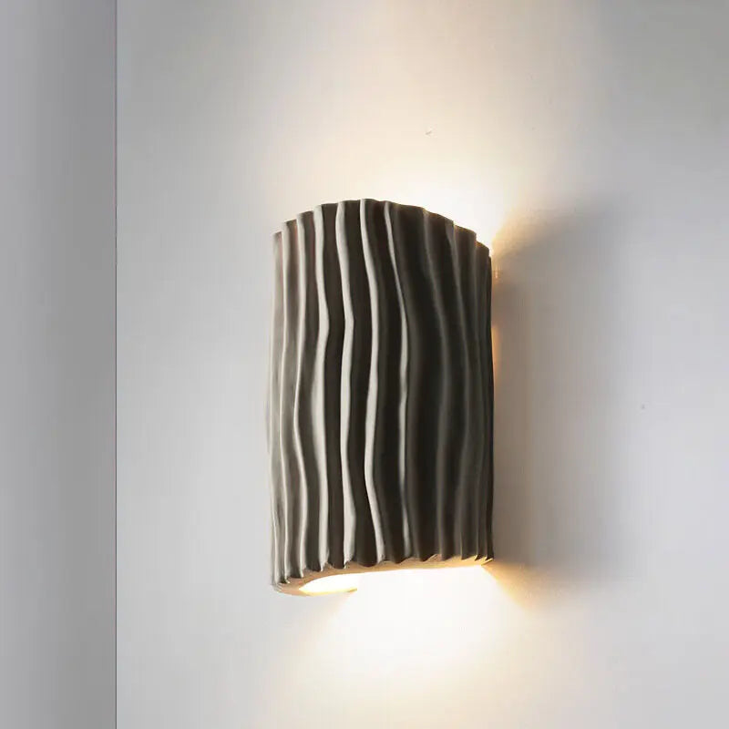 Nordic Creative Resin Striped Half Cylinder 2-Light Wall Sconce Lamp Cuvalon