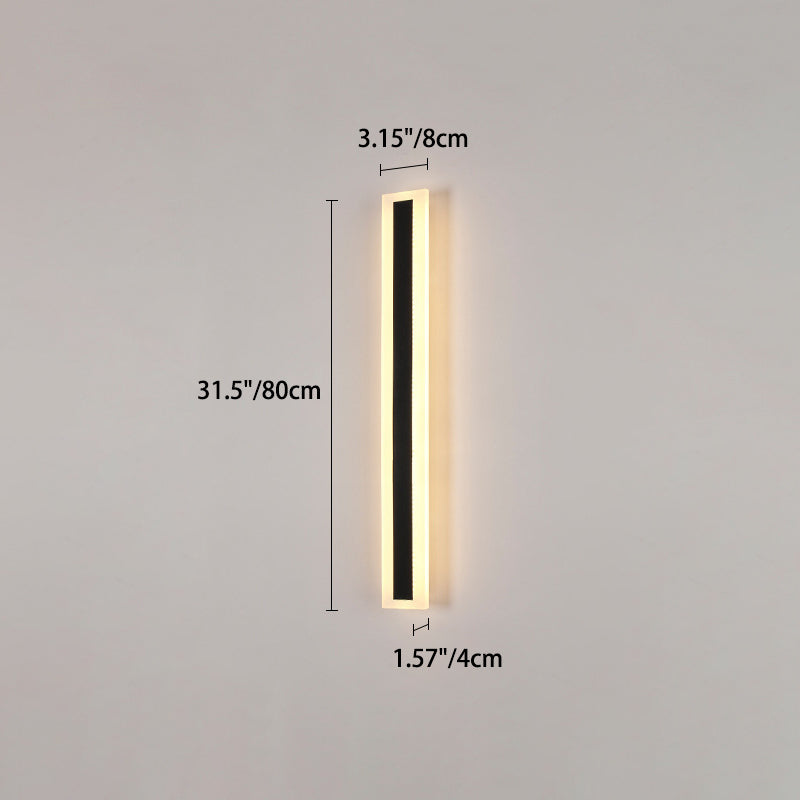 Modern Minimalist Long Rectangular Aluminum Acrylic LED Wall Sconce Lamp For Garden Cuvalon