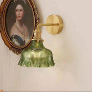 Nordic Modern Minimalist Flower Copper Glass 1-Light Wall Sconce Lamp Cuvalon
