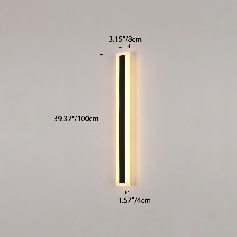 Modern Minimalist Long Rectangular Aluminum Acrylic LED Wall Sconce Lamp For Garden Cuvalon