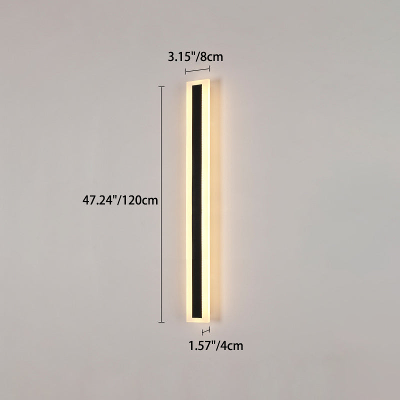 Modern Minimalist Long Rectangular Aluminum Acrylic LED Wall Sconce Lamp For Garden Cuvalon