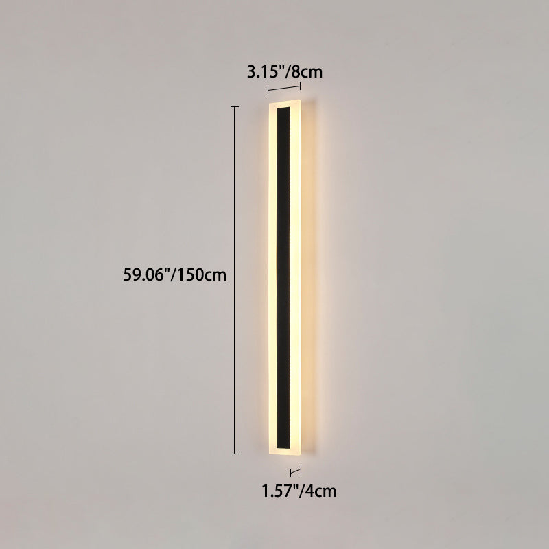 Modern Minimalist Long Rectangular Aluminum Acrylic LED Wall Sconce Lamp For Garden Cuvalon