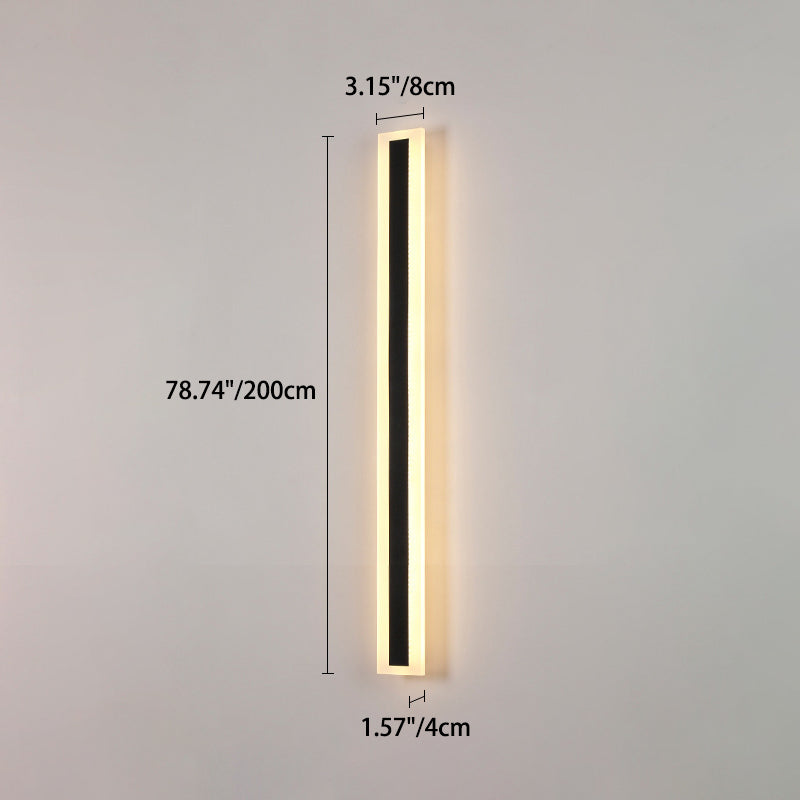 Modern Minimalist Long Rectangular Aluminum Acrylic LED Wall Sconce Lamp For Garden Cuvalon
