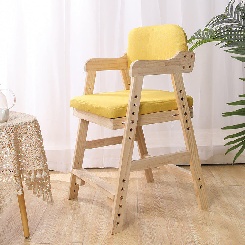 Modern Minimalist Adjustable Solid Pine Wood Cotton Linen Foam Sponge Kids Chair For Bedroom Cuvalon