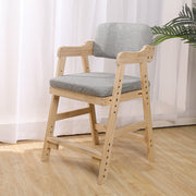 Modern Minimalist Adjustable Solid Pine Wood Cotton Linen Foam Sponge Kids Chair For Bedroom Cuvalon