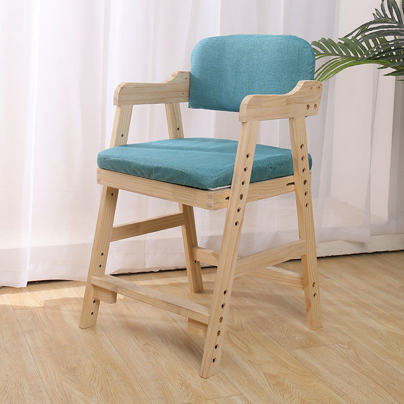 Modern Minimalist Adjustable Solid Pine Wood Cotton Linen Foam Sponge Kids Chair For Bedroom Cuvalon
