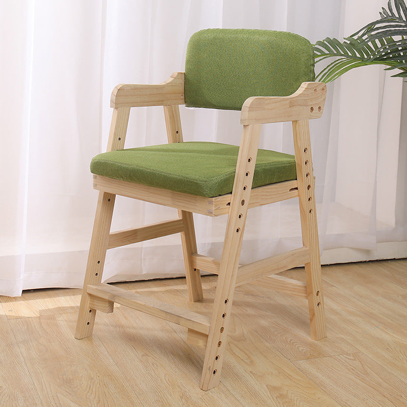 Modern Minimalist Adjustable Solid Pine Wood Cotton Linen Foam Sponge Kids Chair For Bedroom Cuvalon